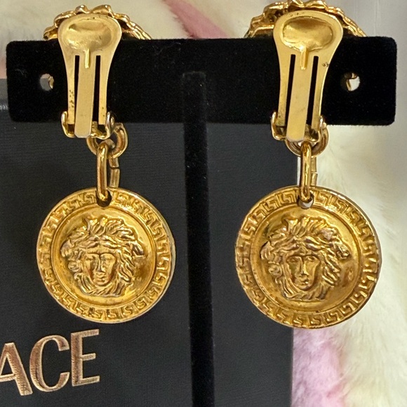 Versace Drop Medusa Earring w COA - Picture 3 of 4